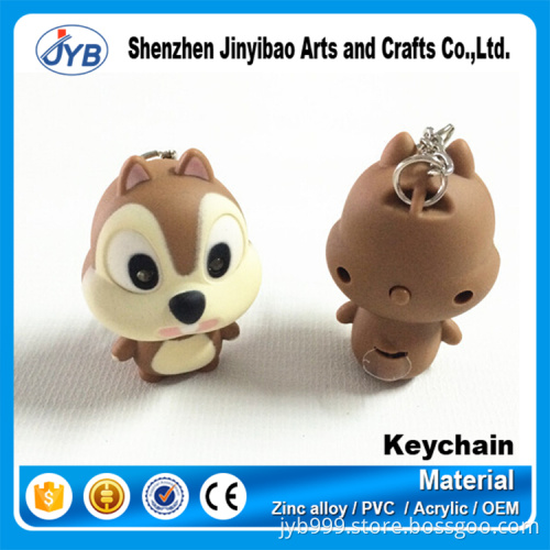customized logo plastic 3D animals shaped keyrings